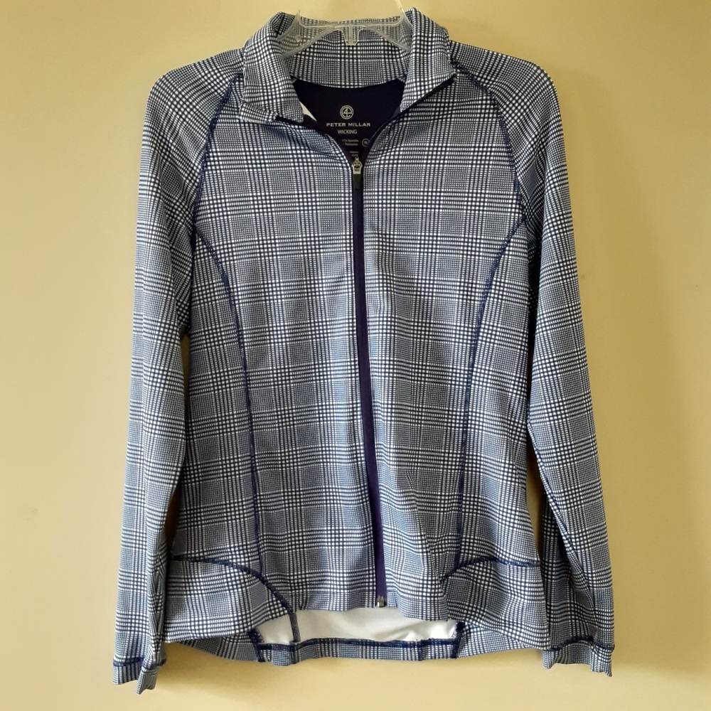 Peter Millar E4 Performance Plaid Print Full Zip - image 2